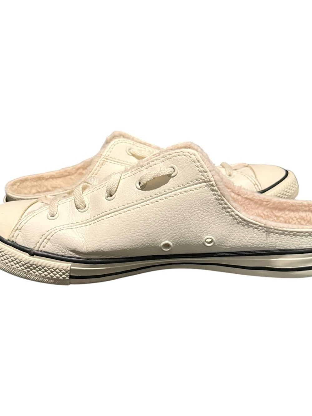 Converse CTAS DAINTY Mule Slip Egret Faux Leather Fur Sandal Womens Size 7.5 - Picture 8 of 9